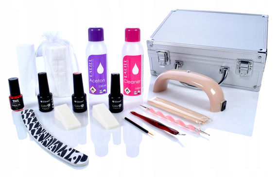  Zestaw kosmetyków do manicure hybrydowego + Kuferek SILCARE