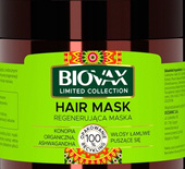 Maska do włosów z ashwagandą i konopią regenerująca  Biovax Hair Mask