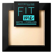 Maybelline Fit Me puder matujący z lusterkiem i gąbeczką Porcelain 110