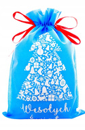 Torba worek prezentowy świąteczny 30x45cm niebieski
