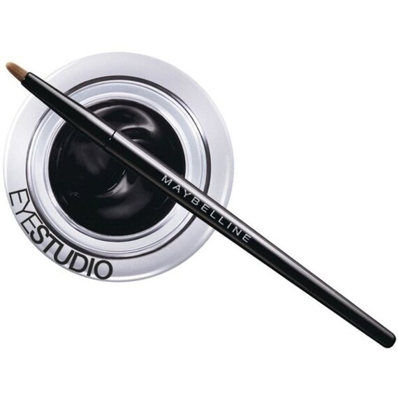 Czarny eyeliner w żelu z pędzelkiem Maybelline lasting drama 24h