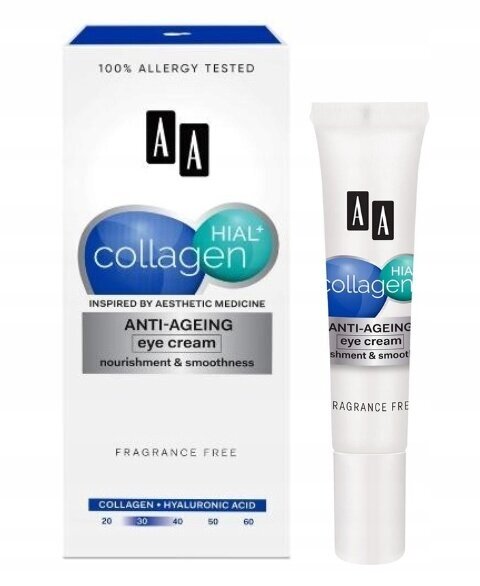 Krem pod oczy z kolagenem kwasem hialuronowym i wit.C  AA collagen 30+