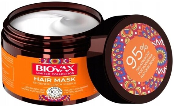 Maska do włosów z jaśminem indyjskim i mlekiem kokosowym Biovax Hair Mask
