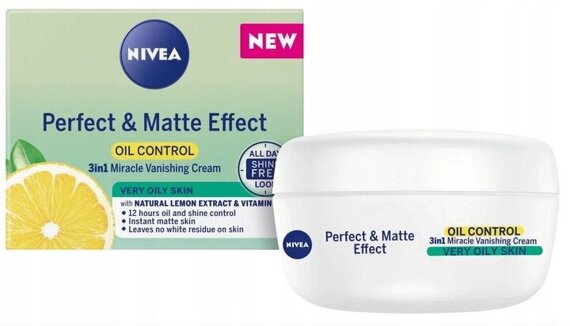 Matujący krem do twarzy z wit C do cery tłustej Nivea Perfect&Matte 