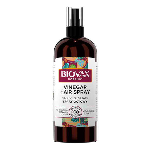 Spray nabłyszczający do włosów z rozmarynem i octem  jabłkowym Biovax 